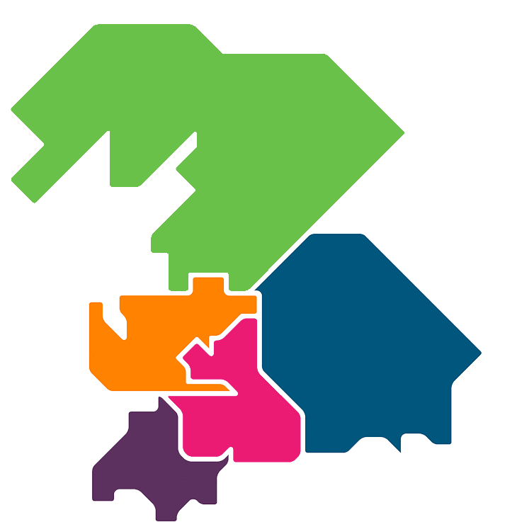 Map of 5 local areas of Lancashire and South Combria